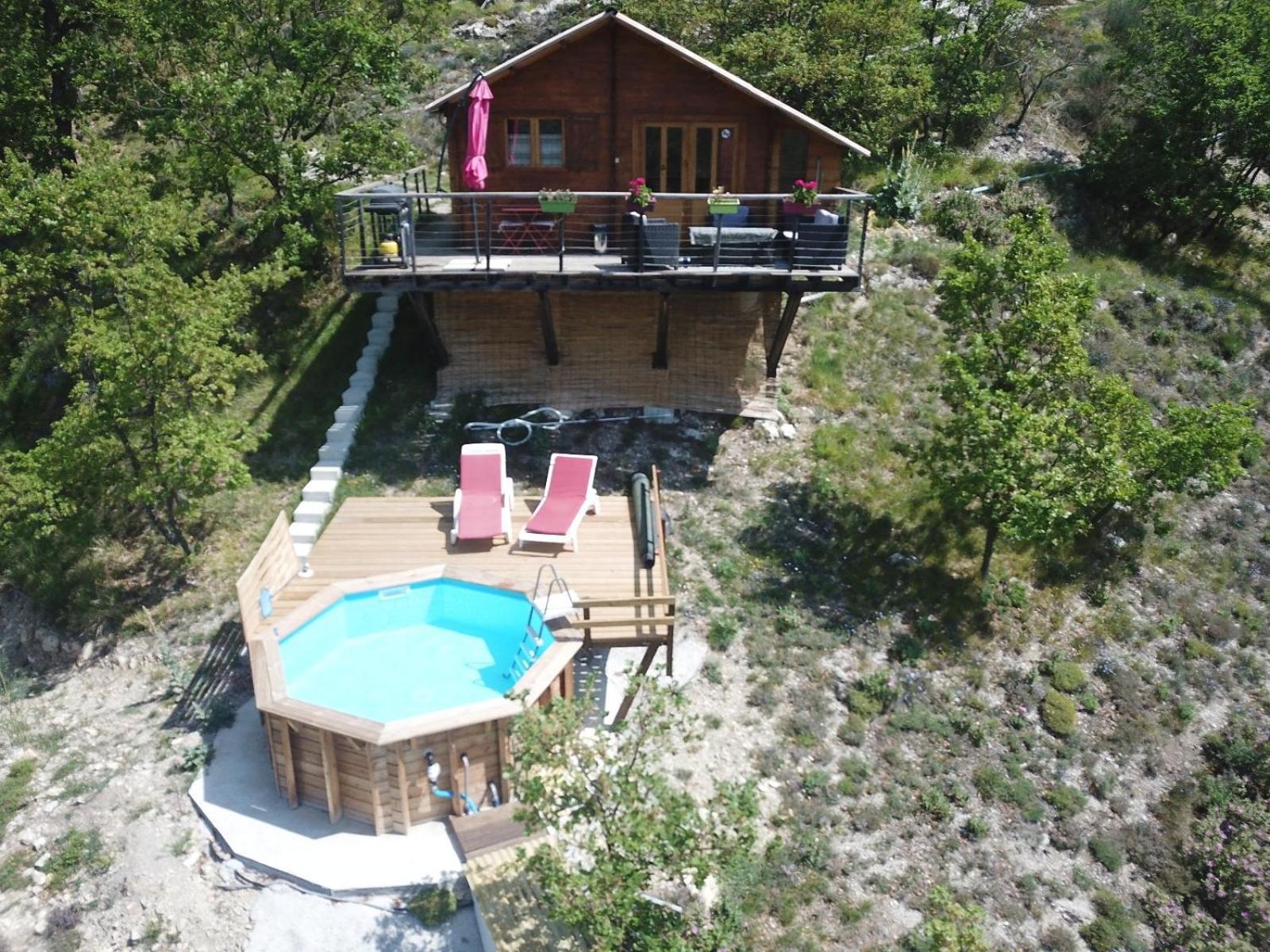 Chalet Sur Pilotis Avec Piscine Privee Luceram Exterior photo